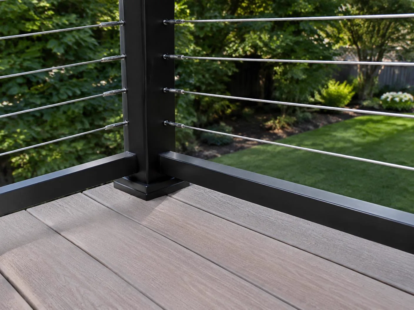 Residential deck railing and stair detail